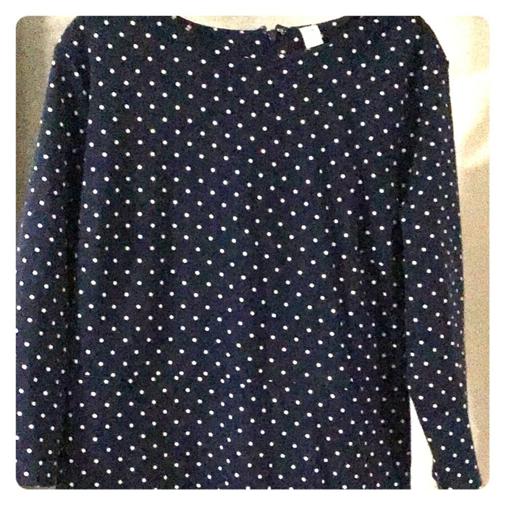 Navy Blue Polka Dotted Dress